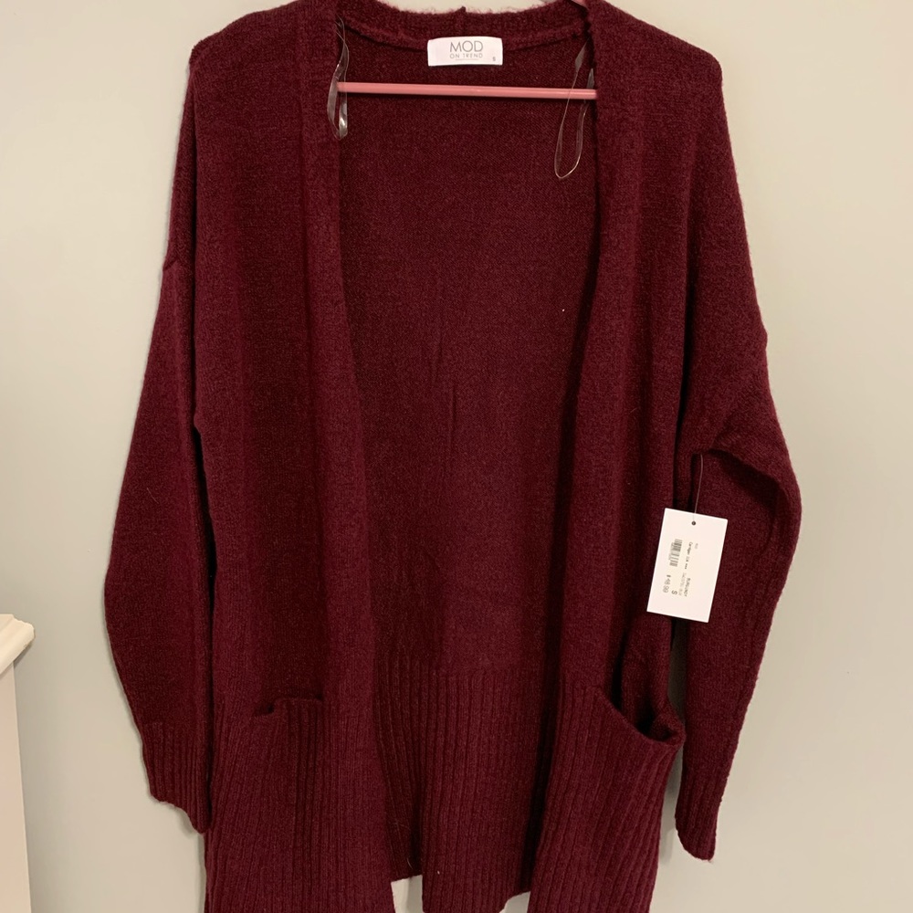 Burgundy MOD Cardigan